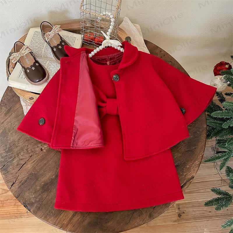 Toddler Cape and Bow Dress 2-piece Set - image 4