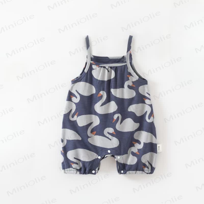 Baby Soft Suspender Romper - Swan - 3-4T - image 8