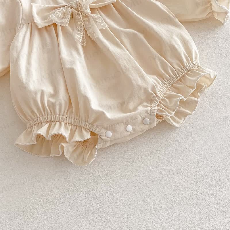 Baby Toddler Solid Color Bow Dress/Bodysuit - image 11
