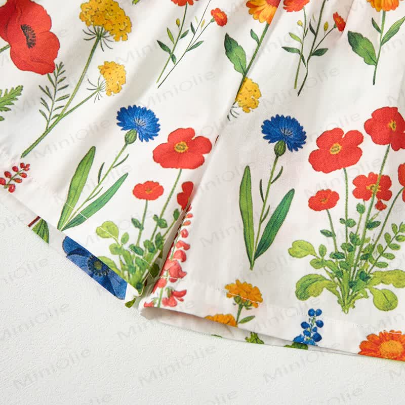 Baby Toddler Flower Print White Top and Shorts 2-piece Set - image 7