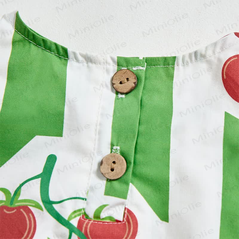 Baby Toddler Cherry Print Striped Top and Shorts 2-piece Set - image 4