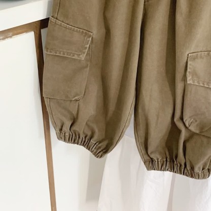 Toddler Solid Color Worker Effortless Pants - image 8