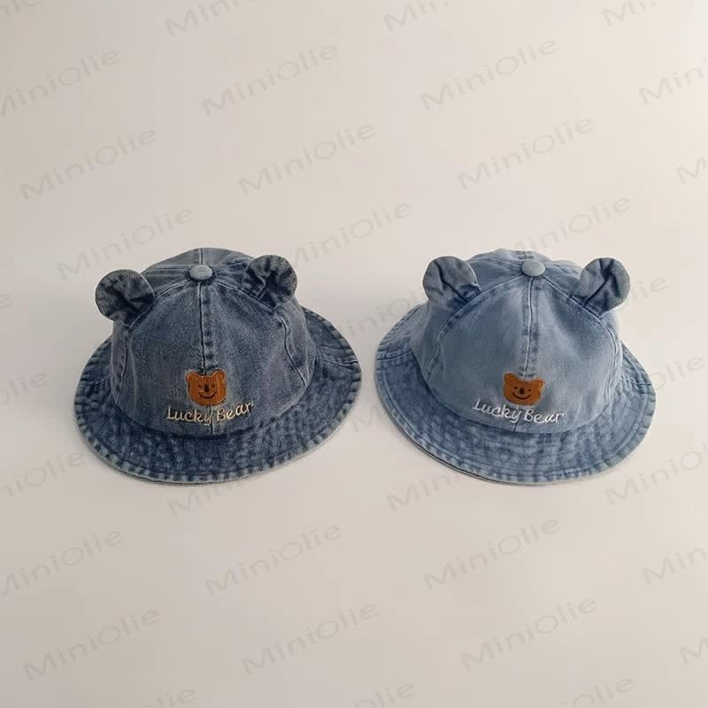 LUCKY BEAR Baby Denim Bear Bucket Hat - image 4