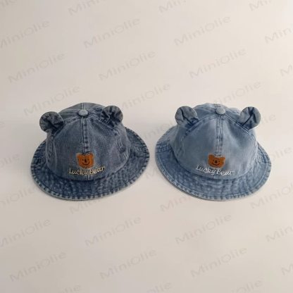 LUCKY BEAR Baby Denim Bear Bucket Hat - image 4