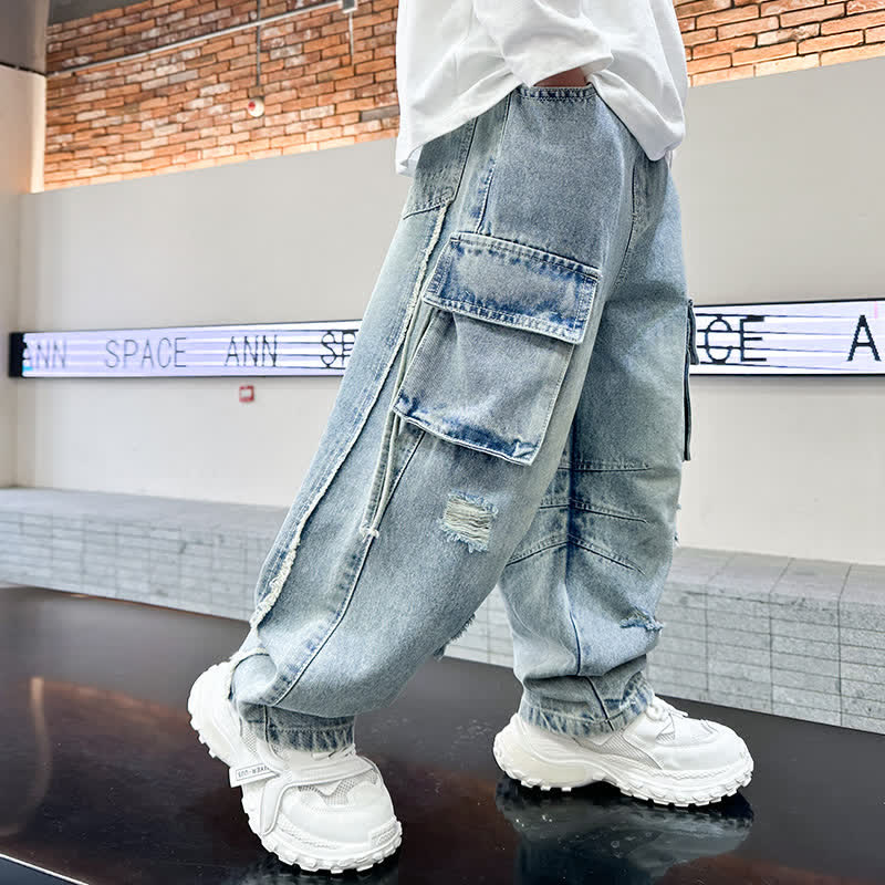 Kid Boy Washed Denim Cool Pants - image 2