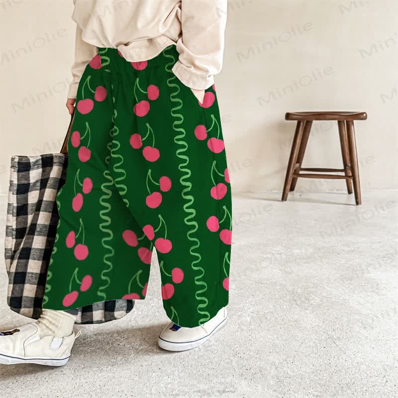 Baby Toddler Cherry Wavy Pants - Green - 2-3T - image 1