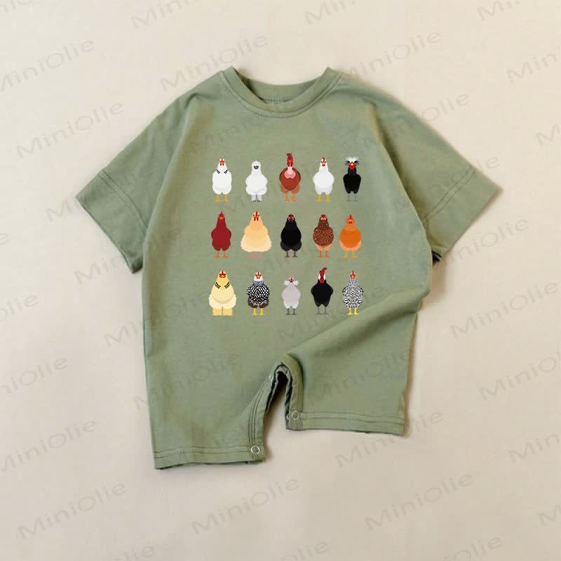 Baby Funny Rooster Green Romper - Green - 18-24M - image 1