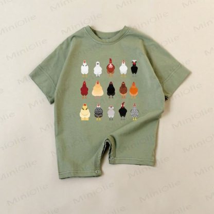 Baby Funny Rooster Green Romper - Green - 18-24M - image 1