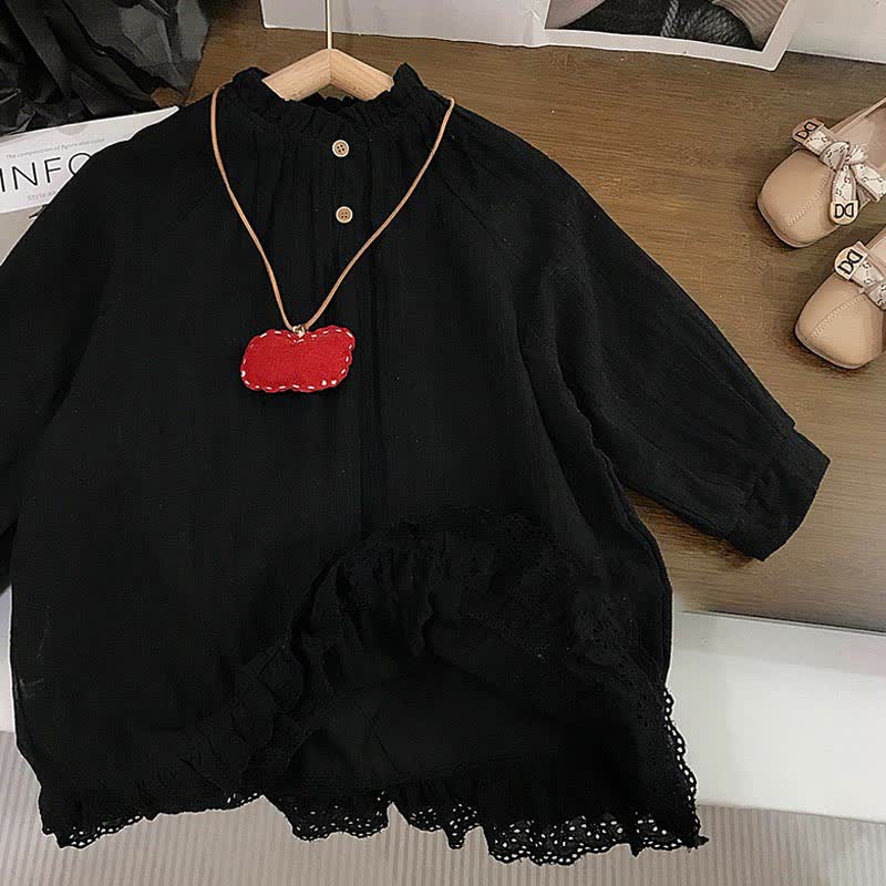 Toddler Vintage Black Solid Color Dress - image 2