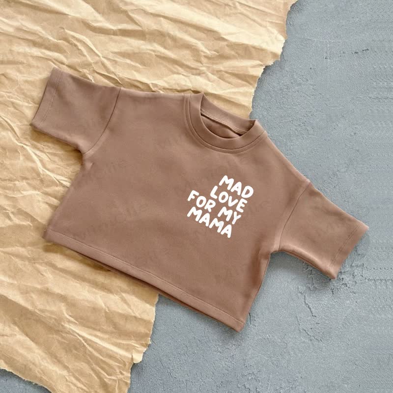 MAD LOVE FOR MY MAMA Baby Summer Casual T-Shirt - Brown - 2-3T - image 5