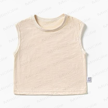 Baby Toddler Solid Color Crew Neck T-shirt - Beige - 4-5T - image 7