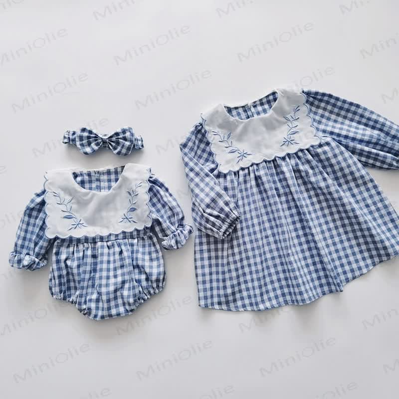 Baby Toddler Plaid Blue Dress/Bodysuit - image 5
