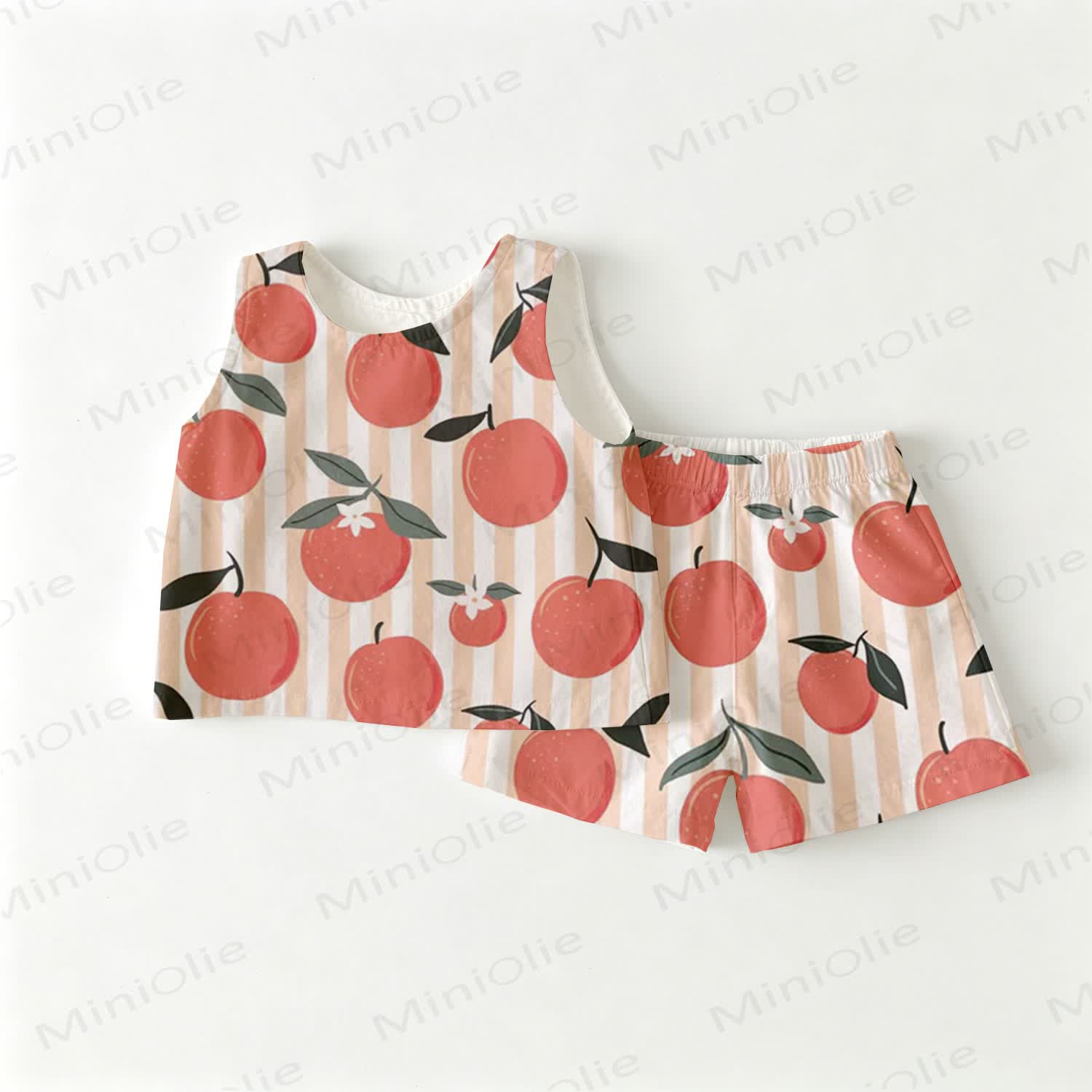 Baby Toddler Pink Peach Print Sleeveless 2-piece Set - Pink - 3-4T - image 1