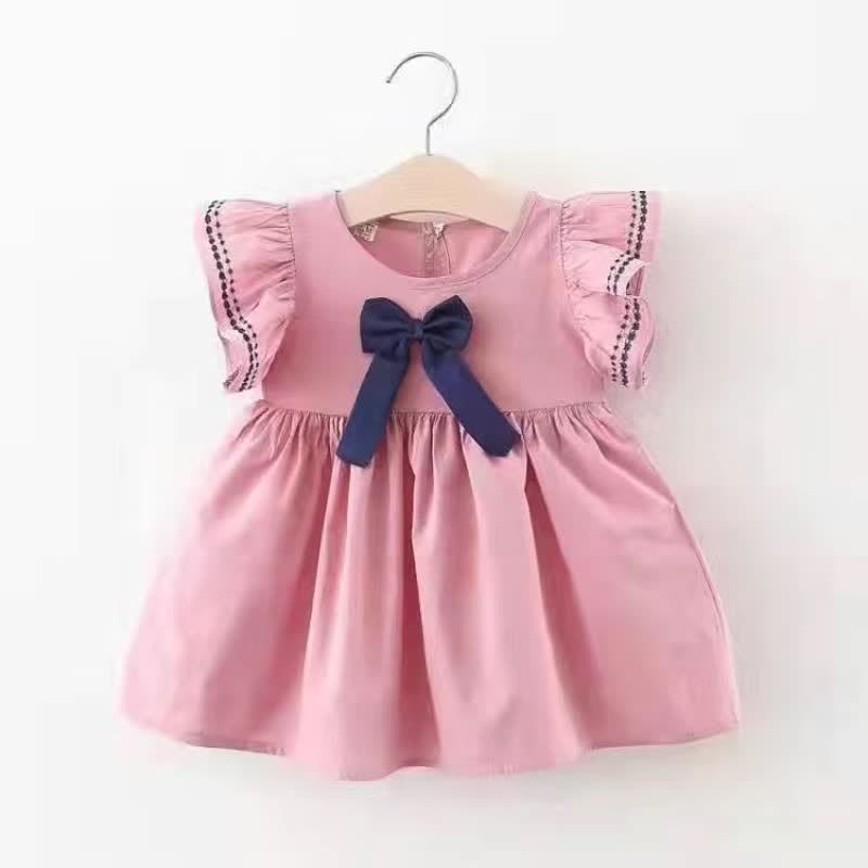 Toddler Bow Ruffled Trendy Dress - Pink - 8Y - image 12