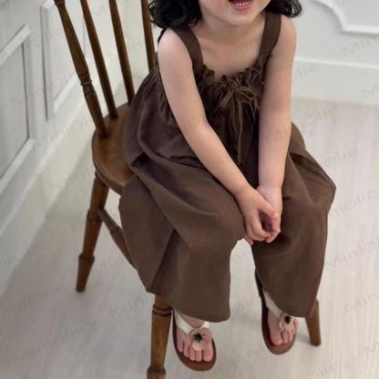 Toddler Solid Color Bow Vintage Overalls - image 8