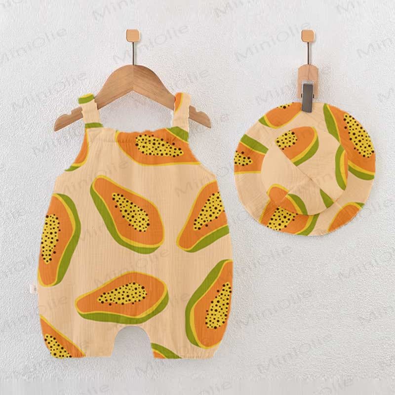 Baby Papaya Orange Romper with Hat - Orange - 18-24M - image 1