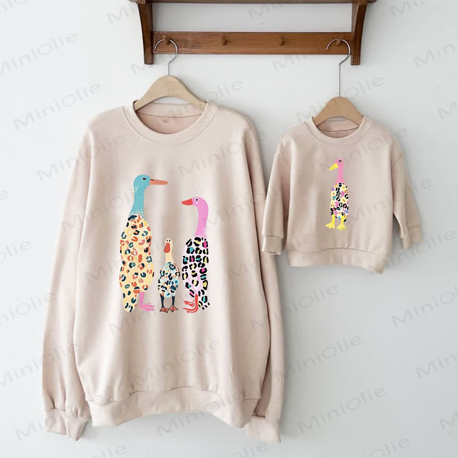 Beige Family Ducks Print Sweatshirt - Beige - Adult Sweatshirt: XL - image 1
