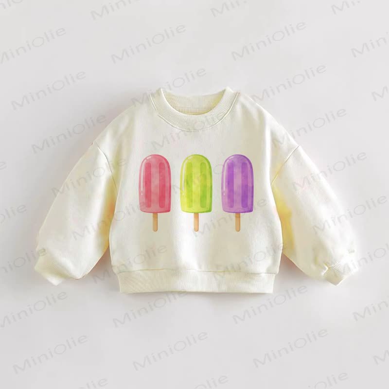 Baby Toddler Three Ice Creams Cream Sweatshirt - Cream - 3-5T - image 1