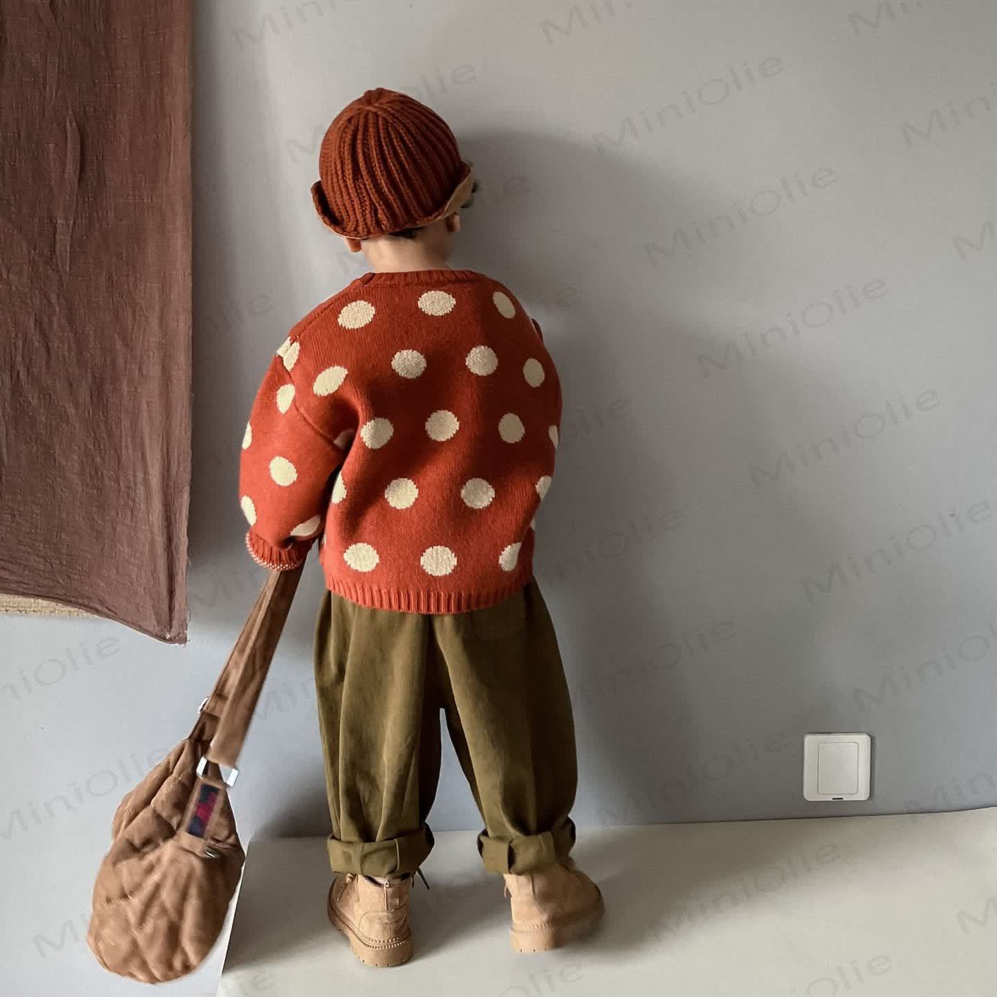 Toddler Knitted Dots Retro Style Sweater - image 7