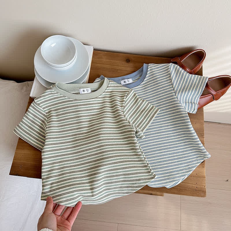 Kids Contrast Color Striped Base Layer T-Shirt - image 12