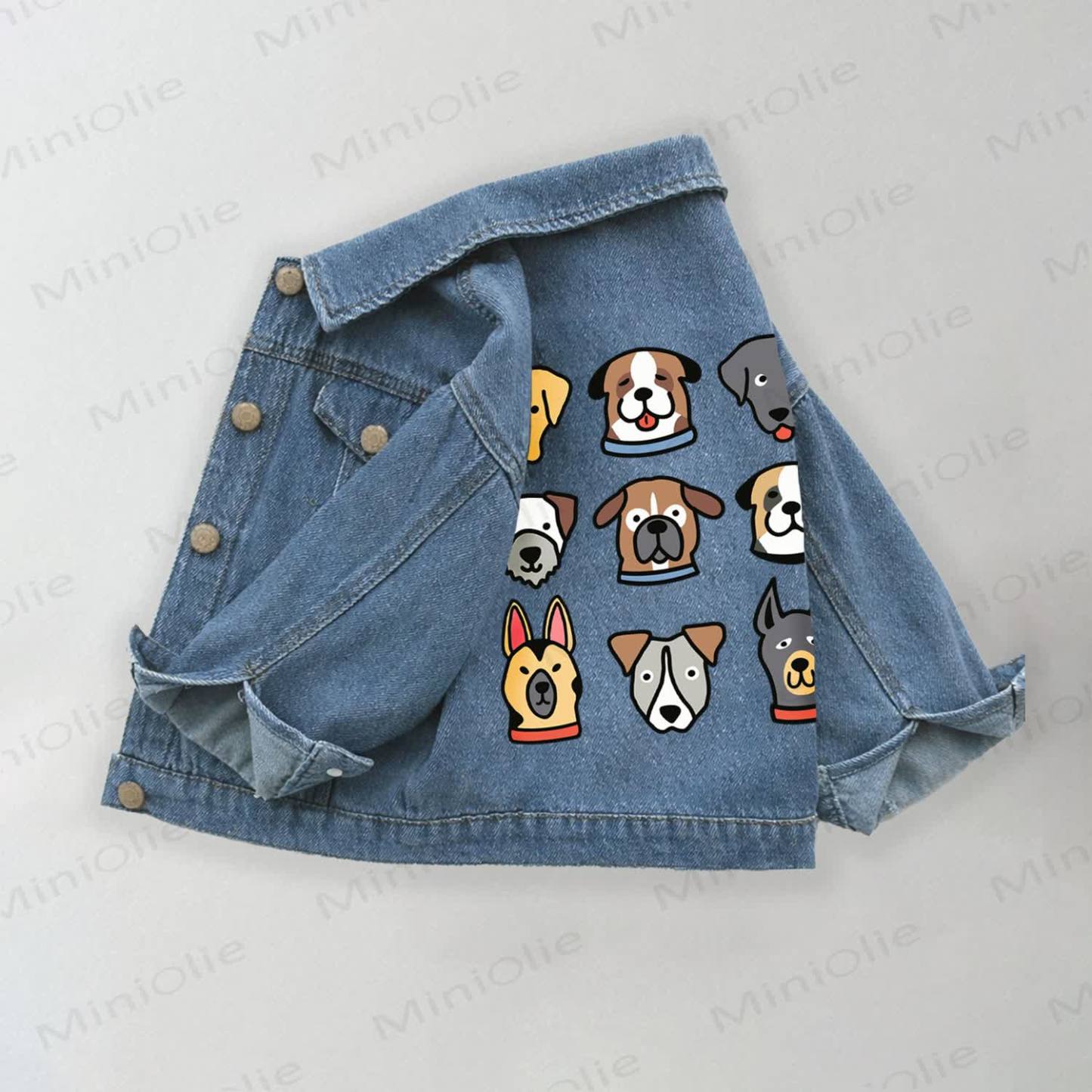 Toddler Kid Dogs Print Denim Jacket - Blue - 10-11T - image 1