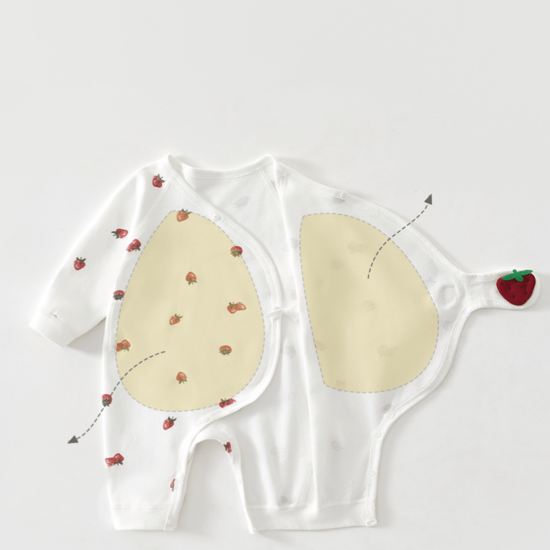 NICE HAPPY LOVELY Baby Fruits Kimono Romper with Bib - image 3