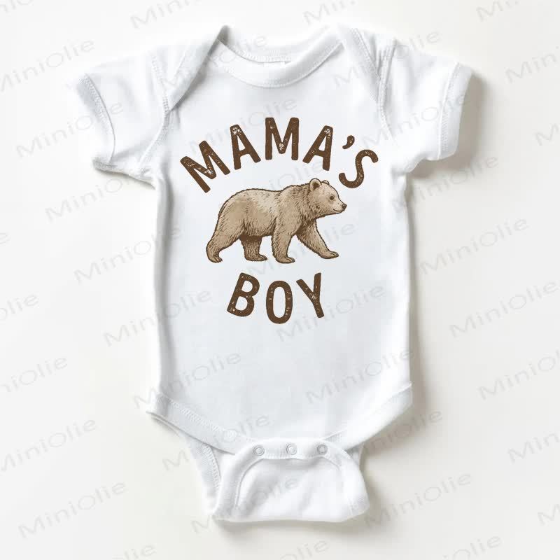 MAMA'S BOY Baby Bear White Bodysuit - White - 18-24M - image 1