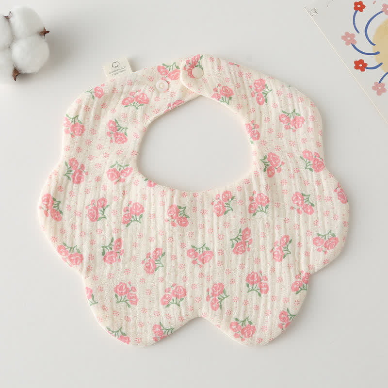 Newborn Baby 6 Layer Absorbent Bib 1 Piece - Flower - image 5