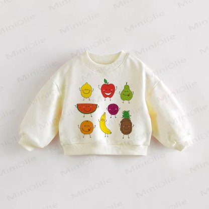 Baby Toddler Fruit Print Sweatshirt - Cream - 3-5T - image 1