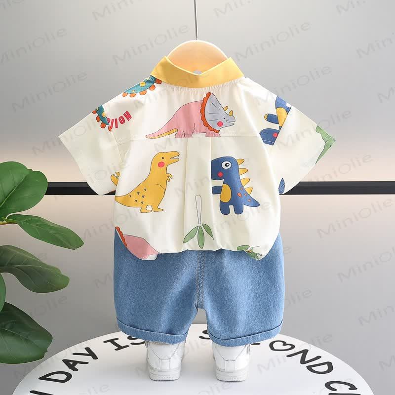 HELLO! Baby 2-Piece Dinosaur Denim Set - image 2