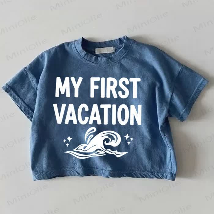 MY FIRST VACATION Baby Ocean Blue T-shirt - Blue - 18-24M - image 1