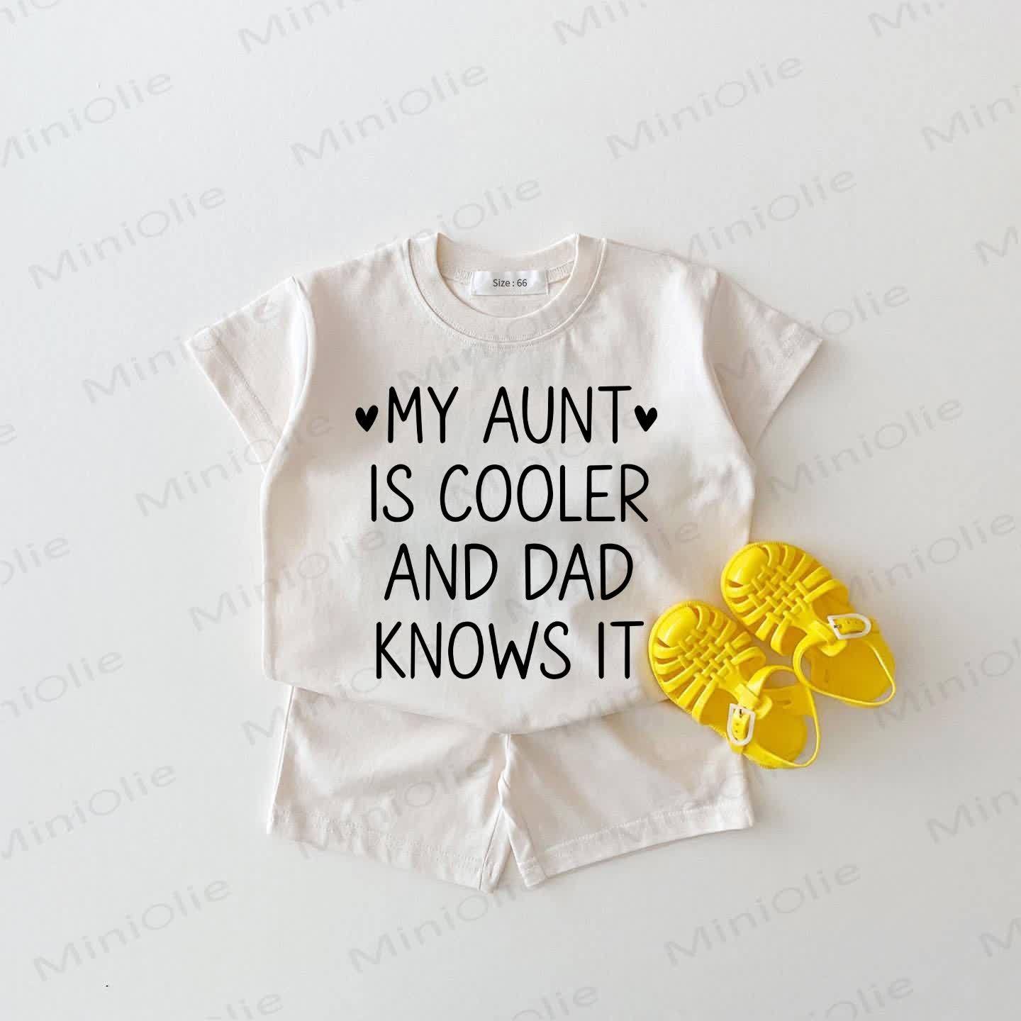 MY AUNT IS COOLER AND DAD KNOWS IT Baby White Tee and Shorts 2-piece Set - White - 18-24M - image 1
