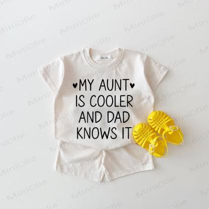 MY AUNT IS COOLER AND DAD KNOWS IT Baby White Tee and Shorts 2-piece Set - White - 18-24M - image 1