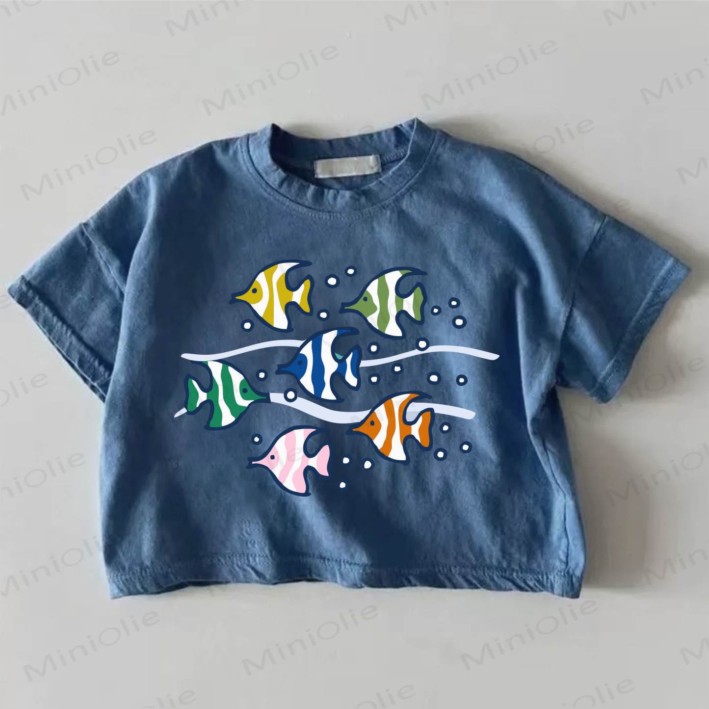 Baby Fish Print Blue T-shirt - Blue - 18-24M - image 1