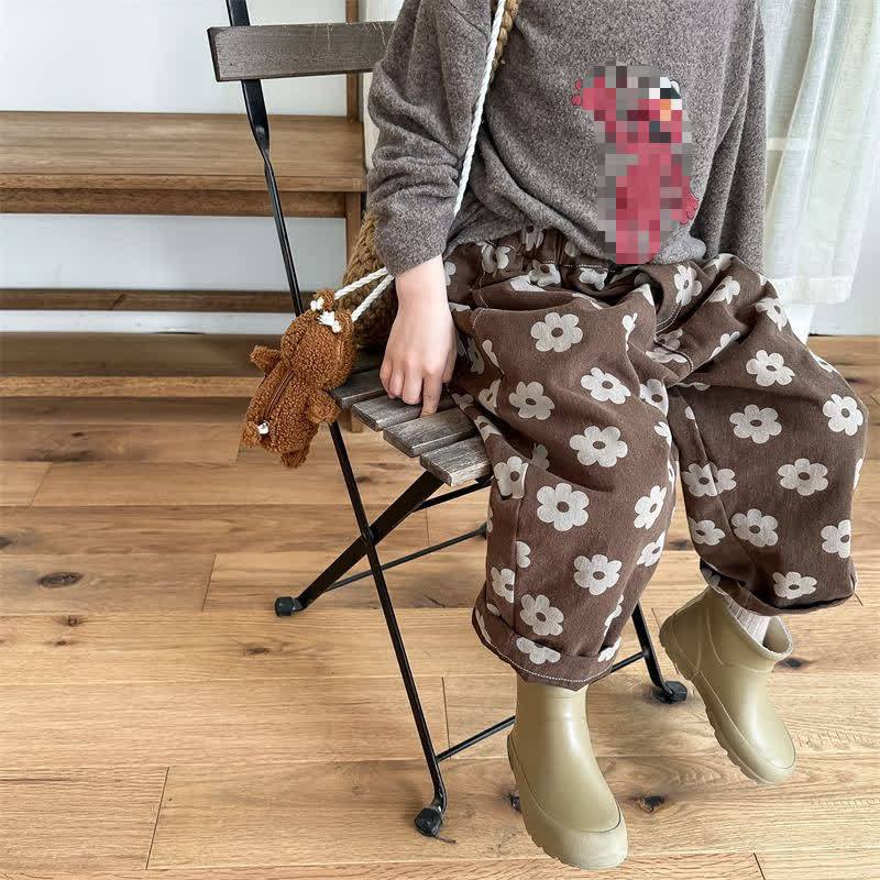 Baby Toddler Girl Flower Coffee Pants - image 2