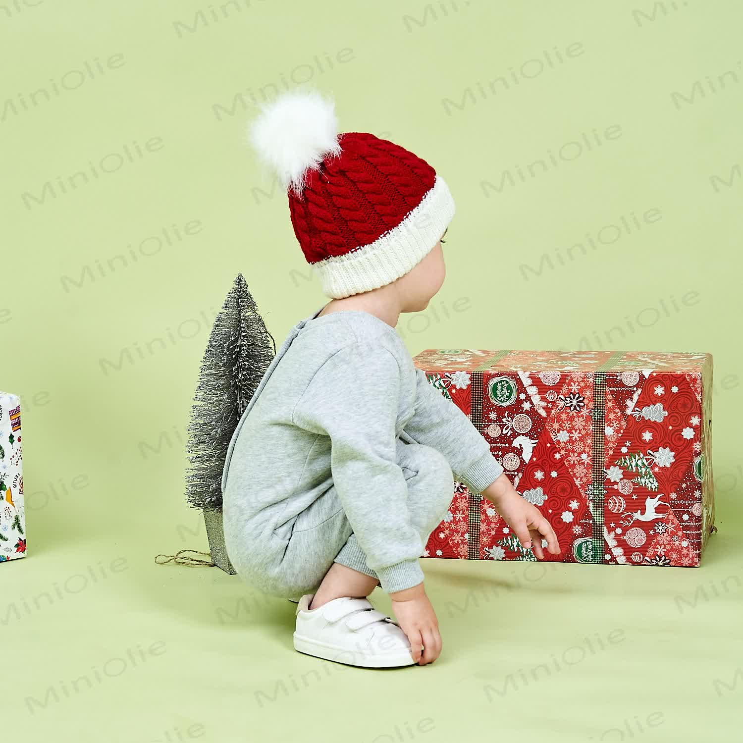 Baby Plush Twist Christmas Knitted Beanie - image 9