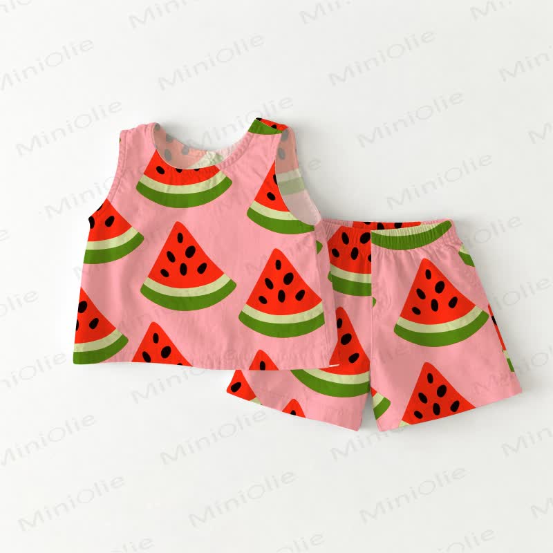 Baby Toddler Pink Watermelon Sleeveless 2-piece Set - Pink - 3-4T - image 1