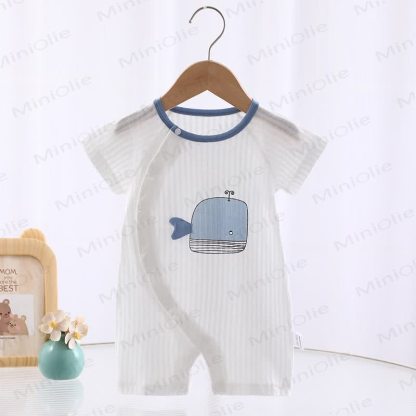 Baby Elephant Whale Crown White Romper - Blue Whale - 18-24M - image 4