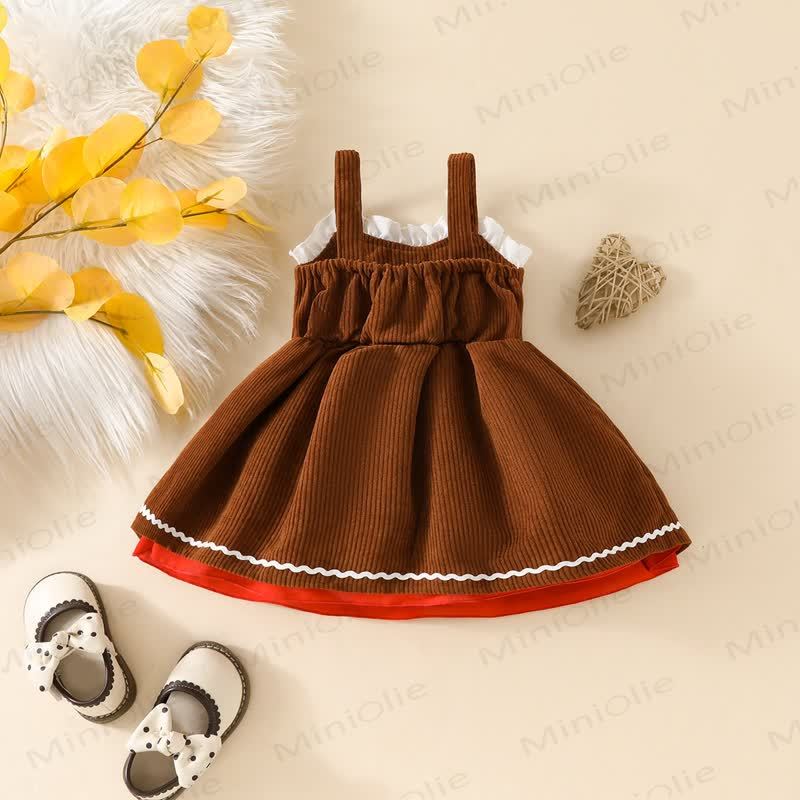 Baby Gingerbread Man Corduroy Bow Dress - image 2