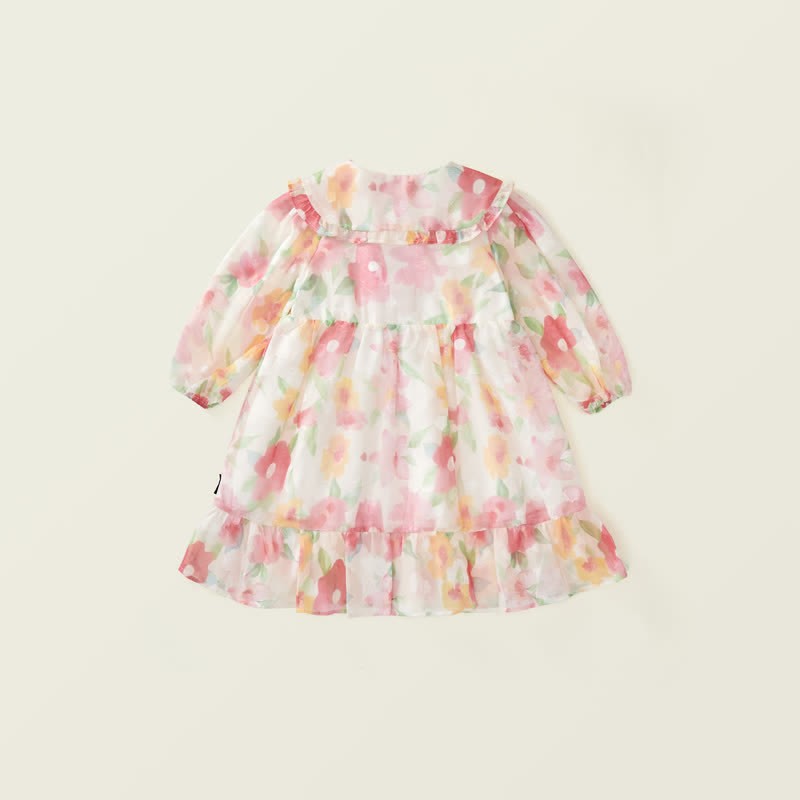 Toddler French Flower Beige Lapels Dress - image 3