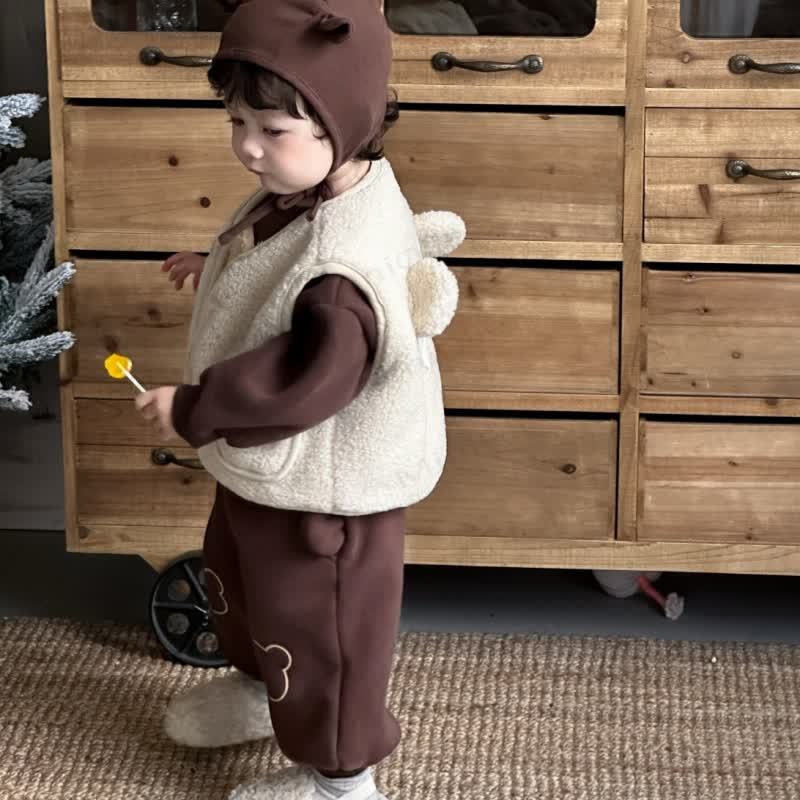 Baby Toddler Cozy Bear Ear Sherpa Set - image 6