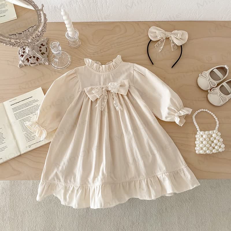 Baby Toddler Solid Color Bow Dress/Bodysuit - image 16