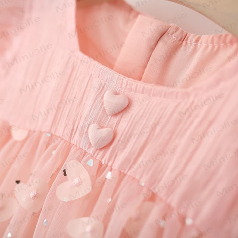 Toddler Heart Glitter Tulle Dress - image 5
