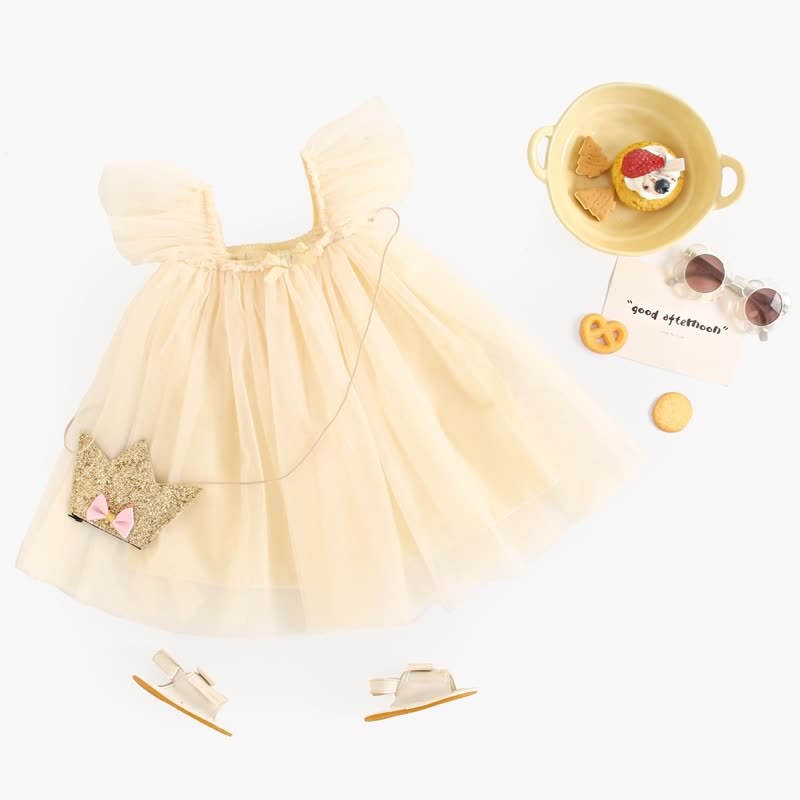 Baby Toddler Solid Color Tulle Bow Dress - image 14