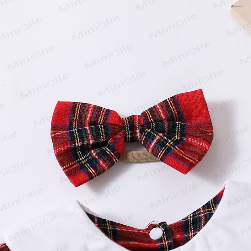 Baby Plaid Bodysuit with Headband - image 7