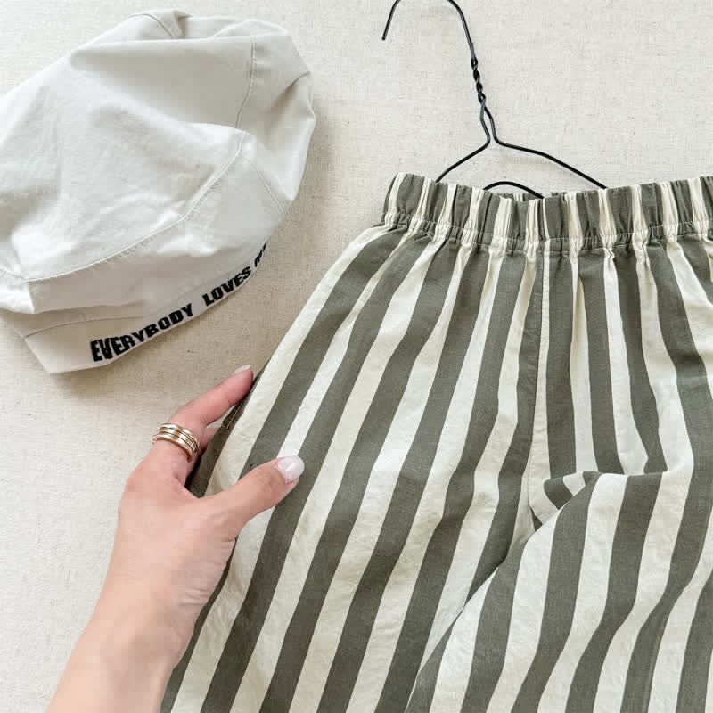 Toddler Girl Striped Simple Loose Pants - image 4