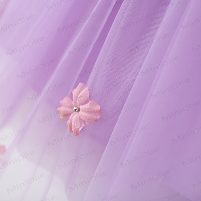 Toddler Flower Tulle Bow Suspenders Dress - image 6