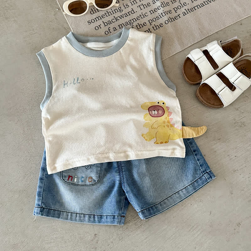 Baby Cute Animal Beige Tank Top - image 9