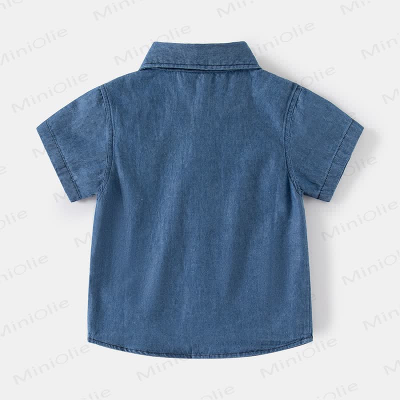Toddler Boy Short-sleeved Denim Shirt - image 3