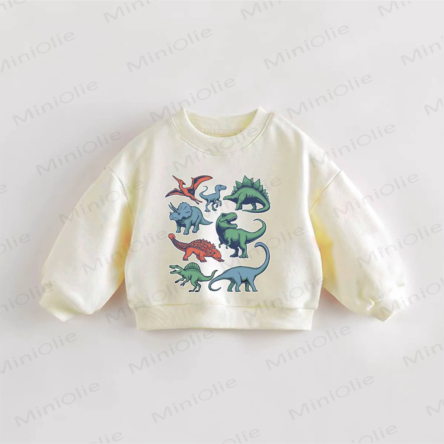 Baby Toddler Dinosaurs Print Sweatshirt - Cream - 3-5T - image 1